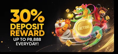 Bet88 promo: 30% Deposit Reward up to ₱8,888 every day